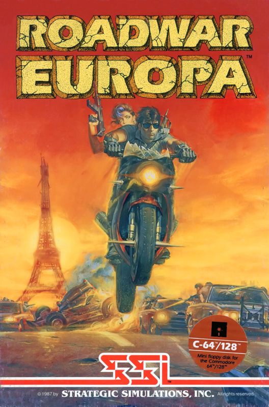 Roadwar Europa box art for Commodore 64
